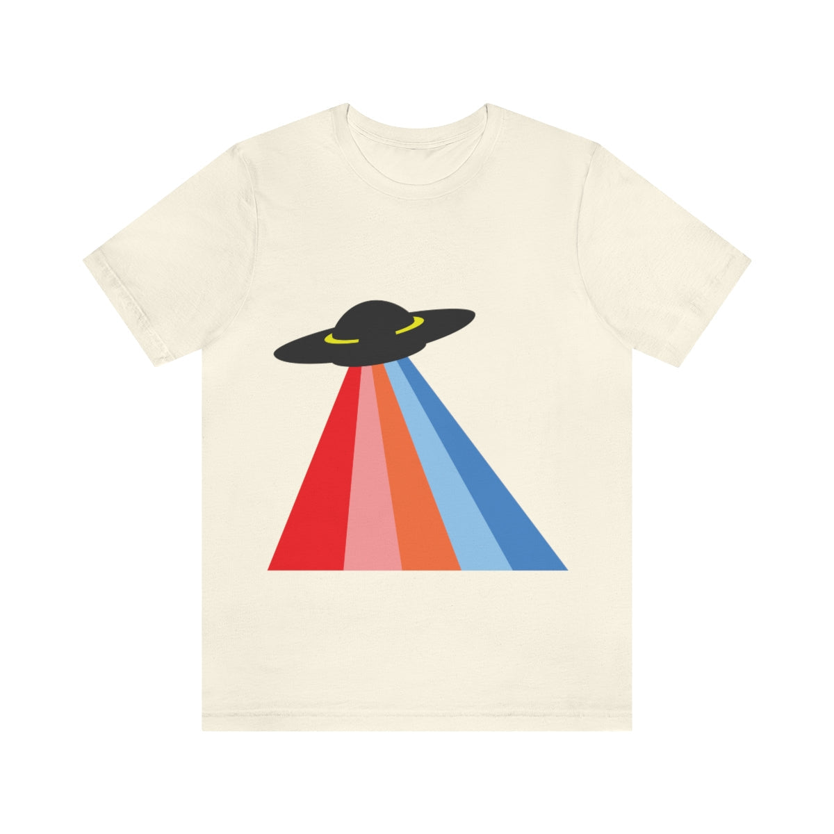 UFO Poster Minimal Art Aliens Arrival Unisex Jersey Short Sleeve T-Shirt Ichaku [Perfect Gifts Selection]