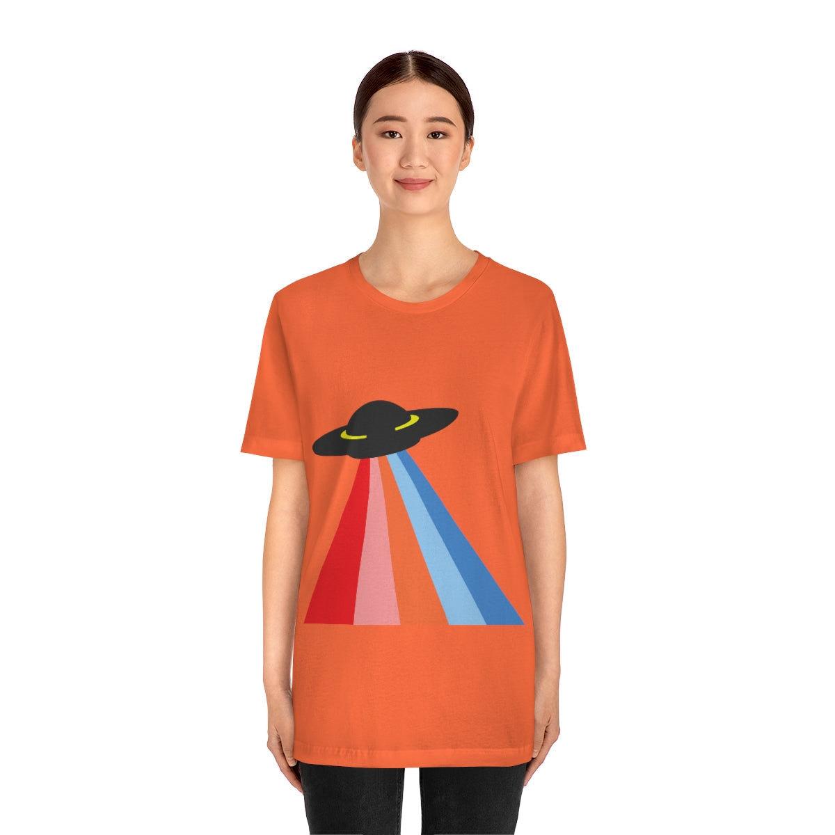 UFO Poster Minimal Art Aliens Arrival Unisex Jersey Short Sleeve T-Shirt Ichaku [Perfect Gifts Selection]