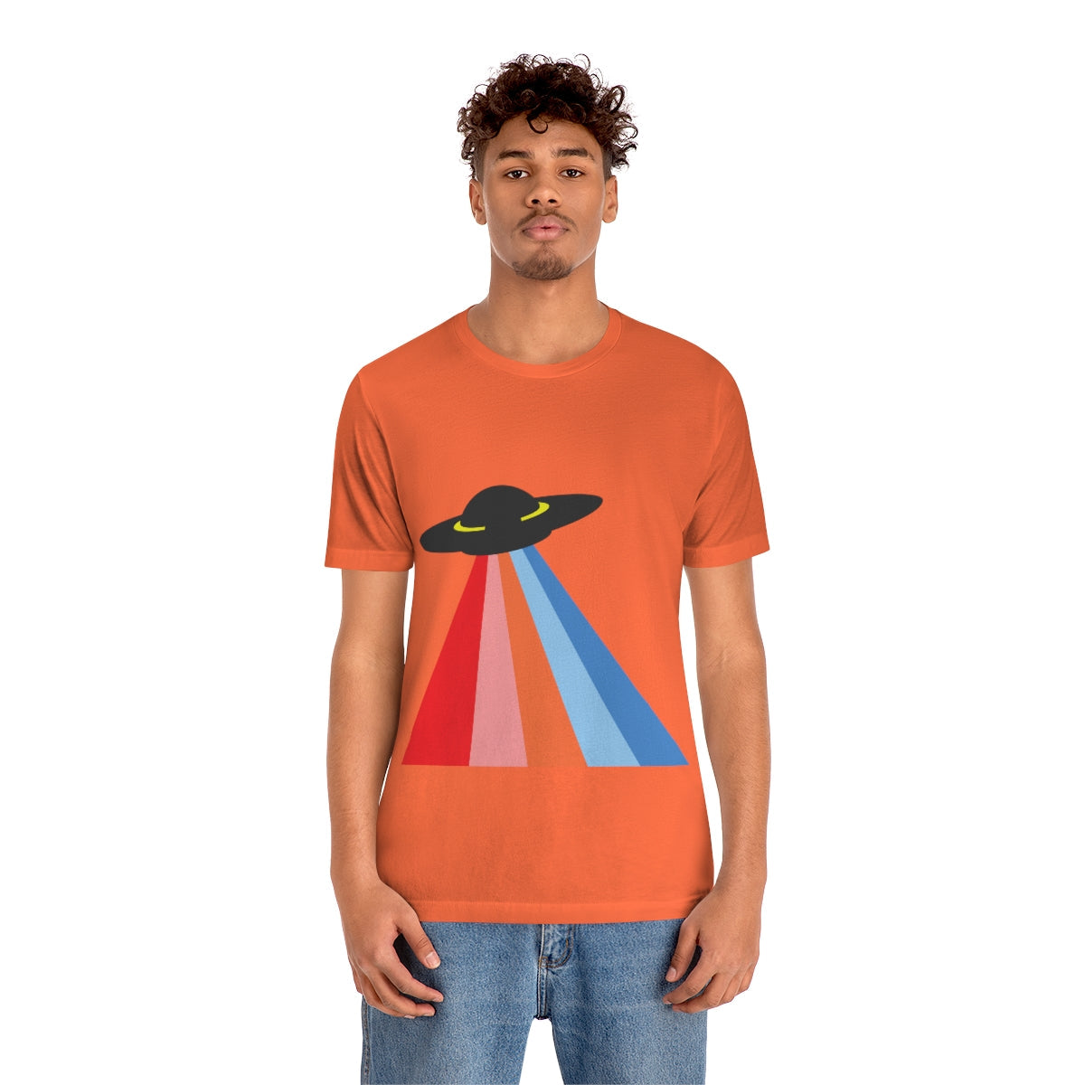 UFO Poster Minimal Art Aliens Arrival Unisex Jersey Short Sleeve T-Shirt Ichaku [Perfect Gifts Selection]