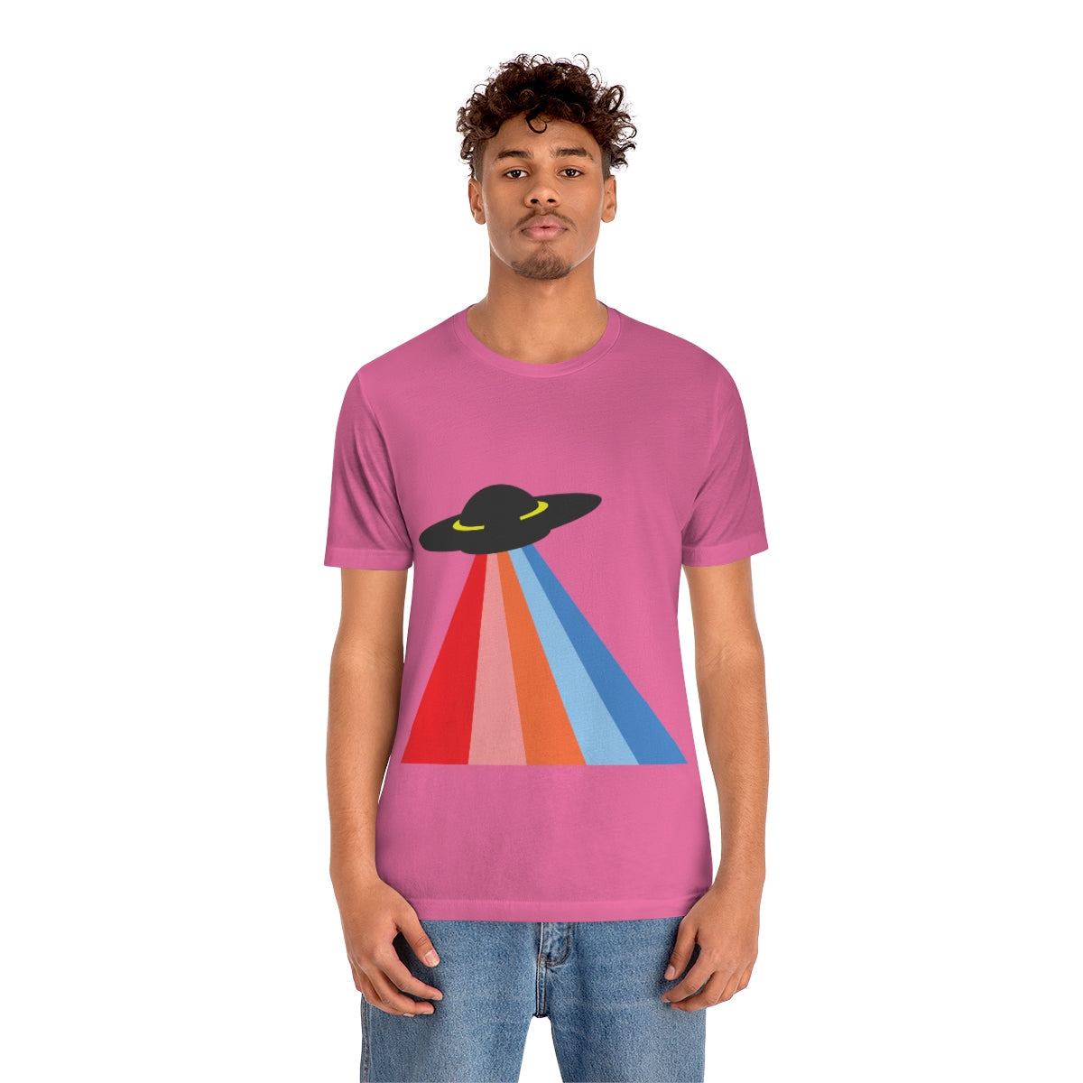 UFO Poster Minimal Art Aliens Arrival Unisex Jersey Short Sleeve T-Shirt Ichaku [Perfect Gifts Selection]