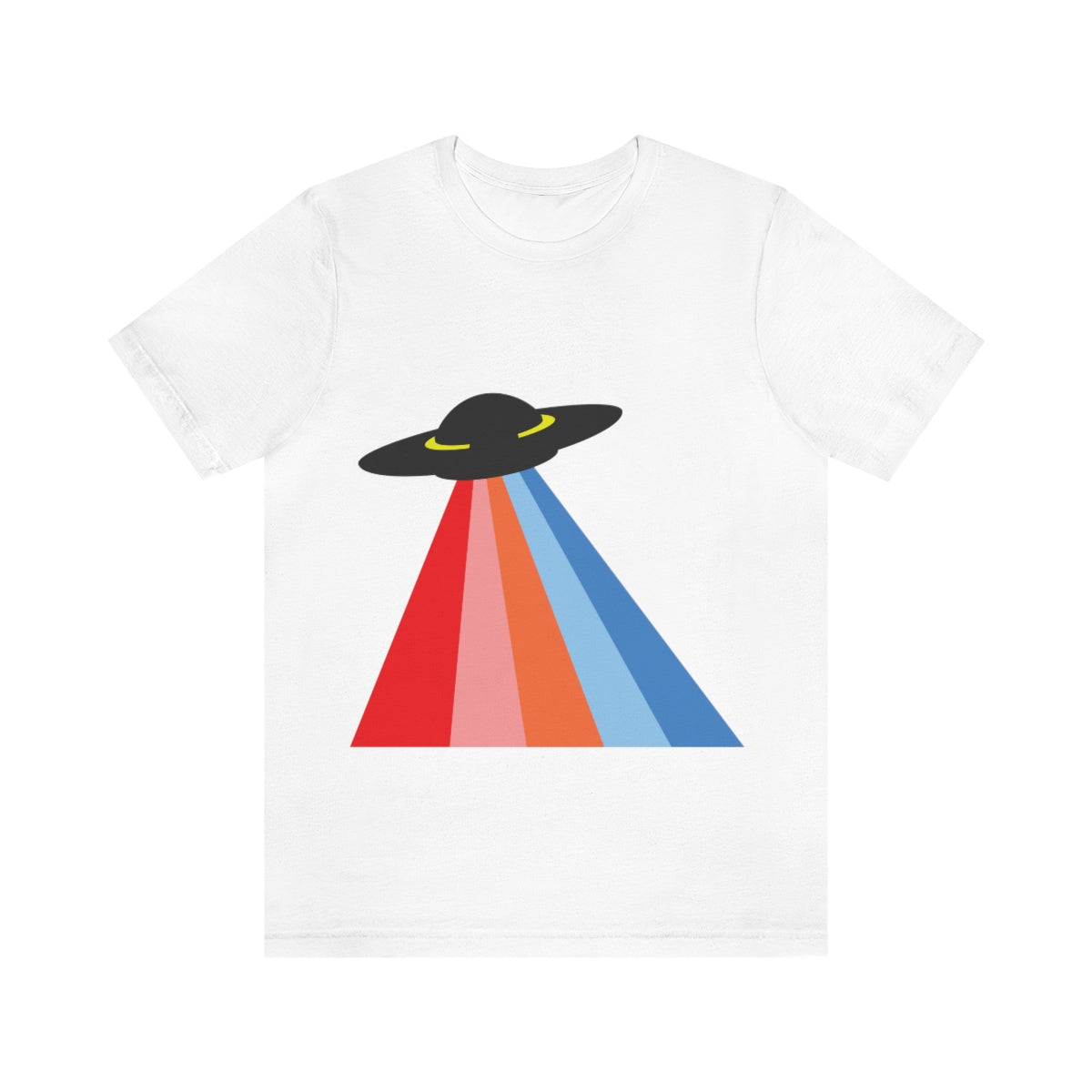 UFO Poster Minimal Art Aliens Arrival Unisex Jersey Short Sleeve T-Shirt Ichaku [Perfect Gifts Selection]