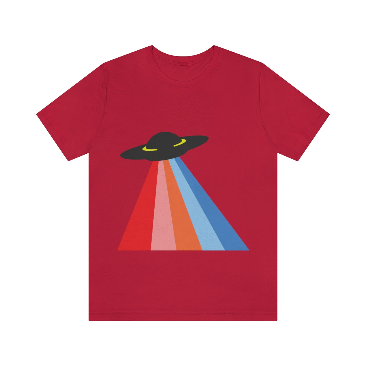 UFO Poster Minimal Art Aliens Arrival Unisex Jersey Short Sleeve T-Shirt Ichaku [Perfect Gifts Selection]