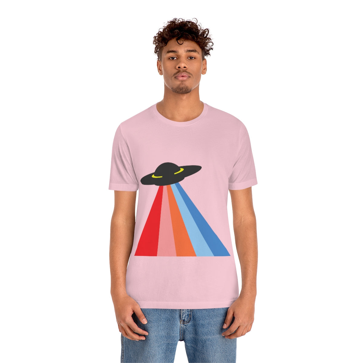 UFO Poster Minimal Art Aliens Arrival Unisex Jersey Short Sleeve T-Shirt Ichaku [Perfect Gifts Selection]