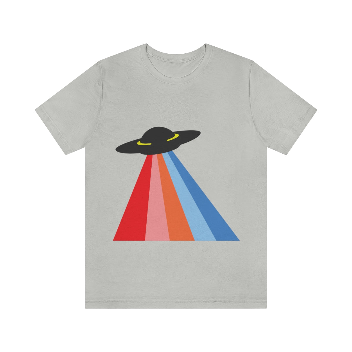 UFO Poster Minimal Art Aliens Arrival Unisex Jersey Short Sleeve T-Shirt Ichaku [Perfect Gifts Selection]