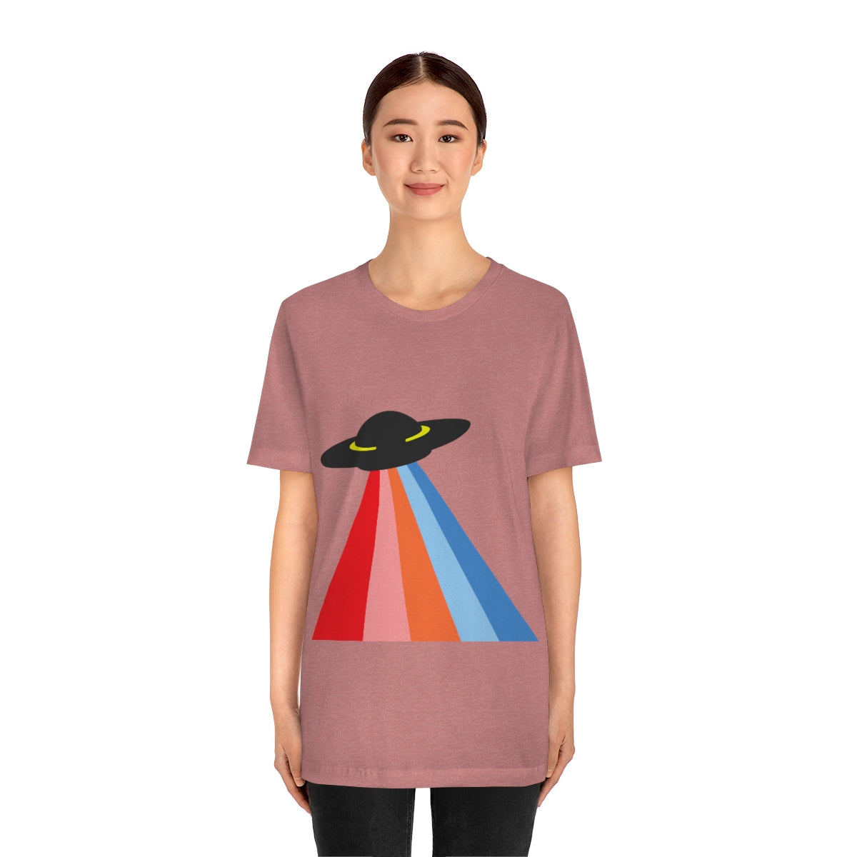 UFO Poster Minimal Art Aliens Arrival Unisex Jersey Short Sleeve T-Shirt Ichaku [Perfect Gifts Selection]