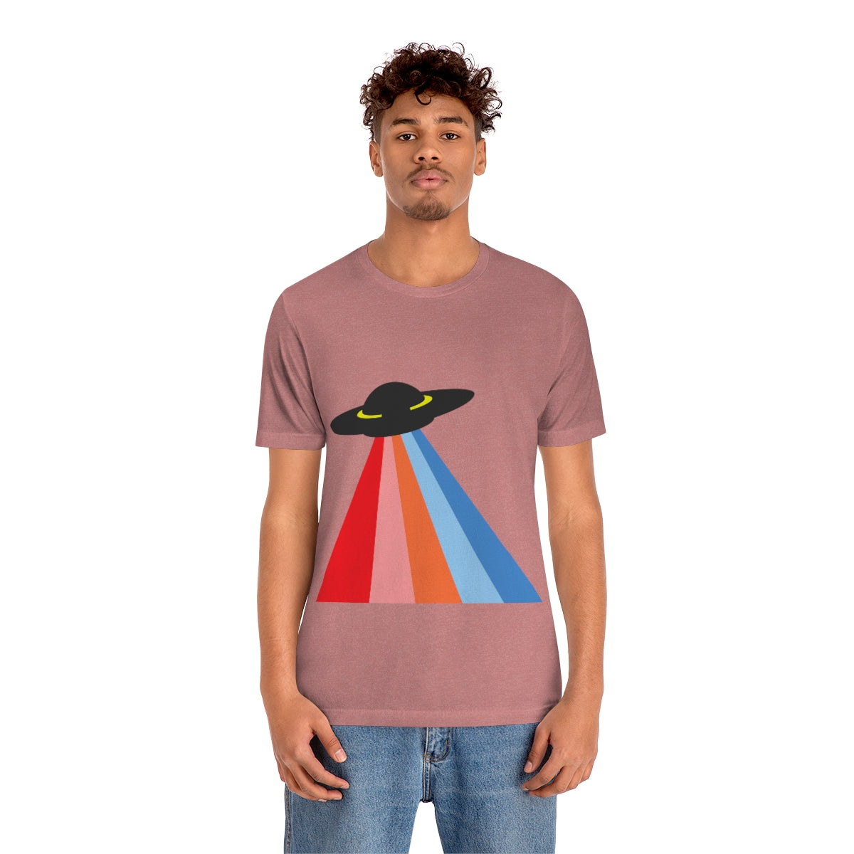 UFO Poster Minimal Art Aliens Arrival Unisex Jersey Short Sleeve T-Shirt Ichaku [Perfect Gifts Selection]