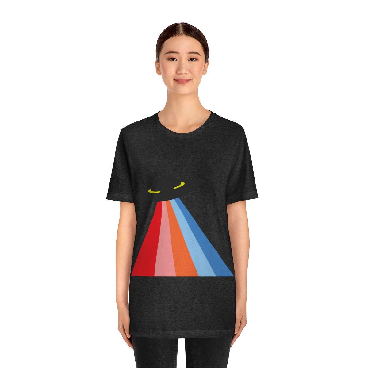 UFO Poster Minimal Art Aliens Arrival Unisex Jersey Short Sleeve T-Shirt Ichaku [Perfect Gifts Selection]