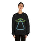 UFO Retro Glowing Neon Light Aliens Arrival Classic TV Series Unisex Heavy Blend™ Crewneck Sweatshirt Ichaku [Perfect Gifts Selection]