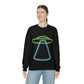 UFO Retro Glowing Neon Light Aliens Arrival Classic TV Series Unisex Heavy Blend™ Crewneck Sweatshirt Ichaku [Perfect Gifts Selection]