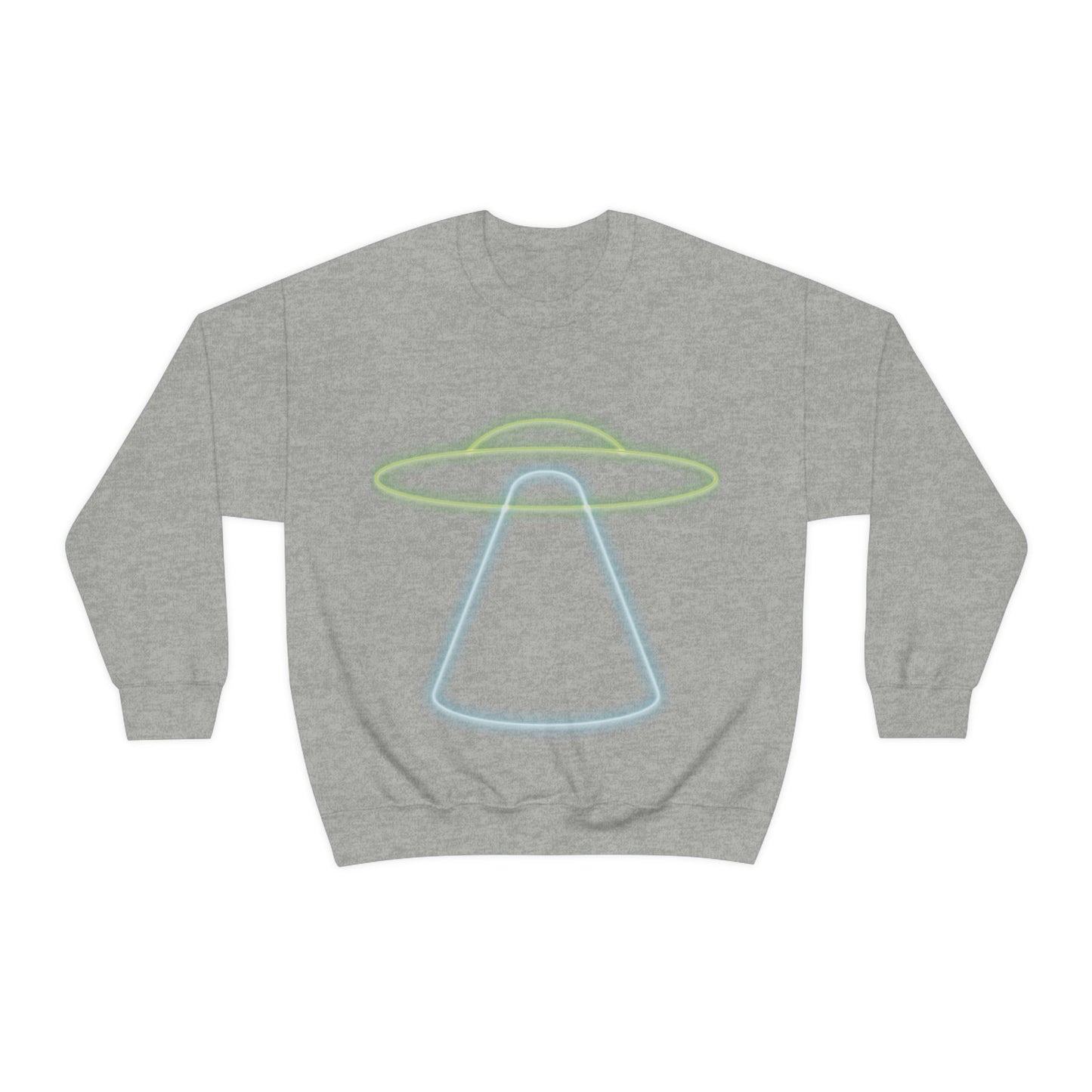 UFO Retro Glowing Neon Light Aliens Arrival Classic TV Series Unisex Heavy Blend™ Crewneck Sweatshirt Ichaku [Perfect Gifts Selection]