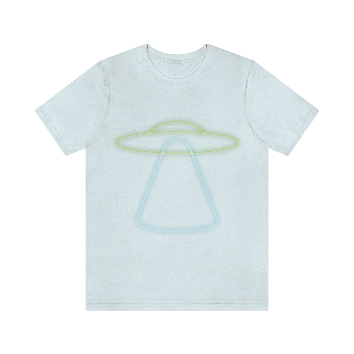 UFO Retro Glowing Neon Light Aliens Arrival Classic TV Series Unisex Jersey Short Sleeve T-Shirt Ichaku [Perfect Gifts Selection]