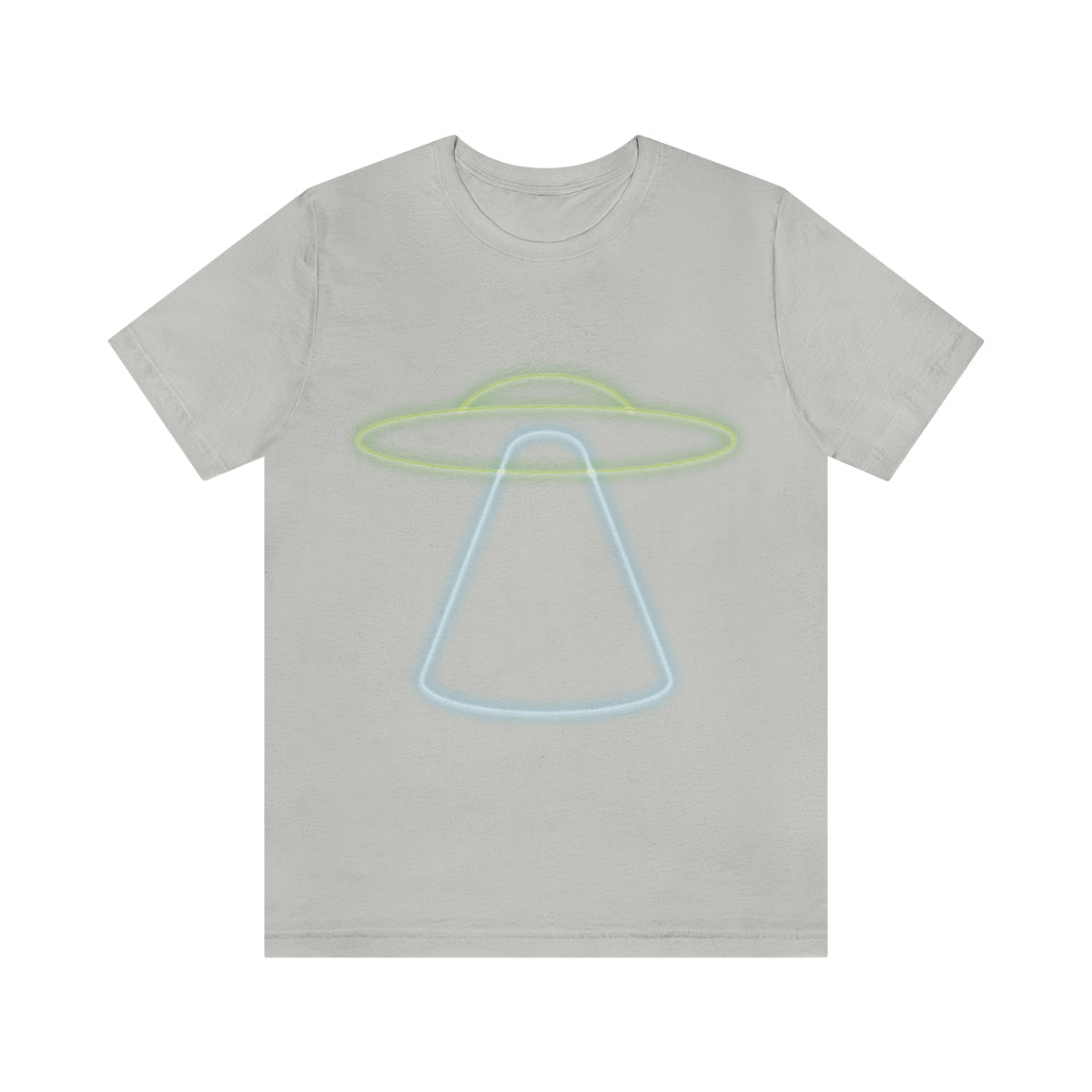 UFO Retro Glowing Neon Light Aliens Arrival Classic TV Series Unisex Jersey Short Sleeve T-Shirt Ichaku [Perfect Gifts Selection]