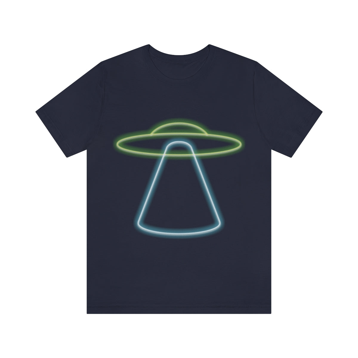 UFO Retro Glowing Neon Light Aliens Arrival Classic TV Series Unisex Jersey Short Sleeve T-Shirt Ichaku [Perfect Gifts Selection]