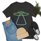 UFO Retro Glowing Neon Light Aliens Arrival Classic TV Series Unisex Jersey Short Sleeve T-Shirt Ichaku [Perfect Gifts Selection]