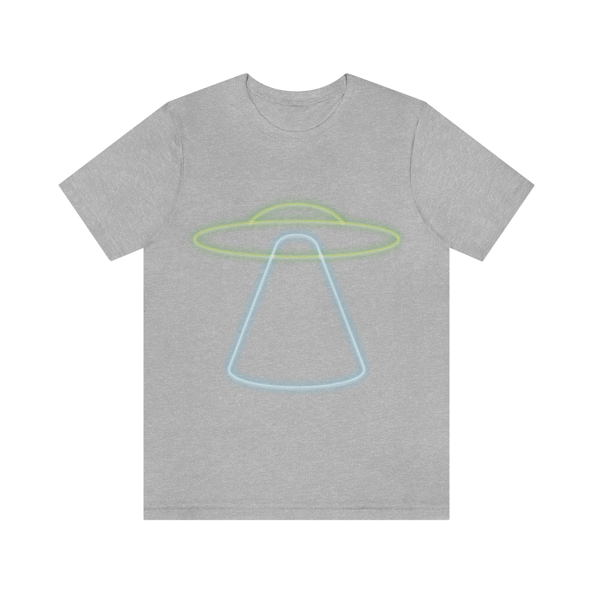 UFO Retro Glowing Neon Light Aliens Arrival Classic TV Series Unisex Jersey Short Sleeve T-Shirt Ichaku [Perfect Gifts Selection]