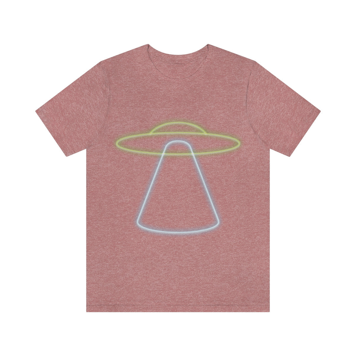 UFO Retro Glowing Neon Light Aliens Arrival Classic TV Series Unisex Jersey Short Sleeve T-Shirt Ichaku [Perfect Gifts Selection]