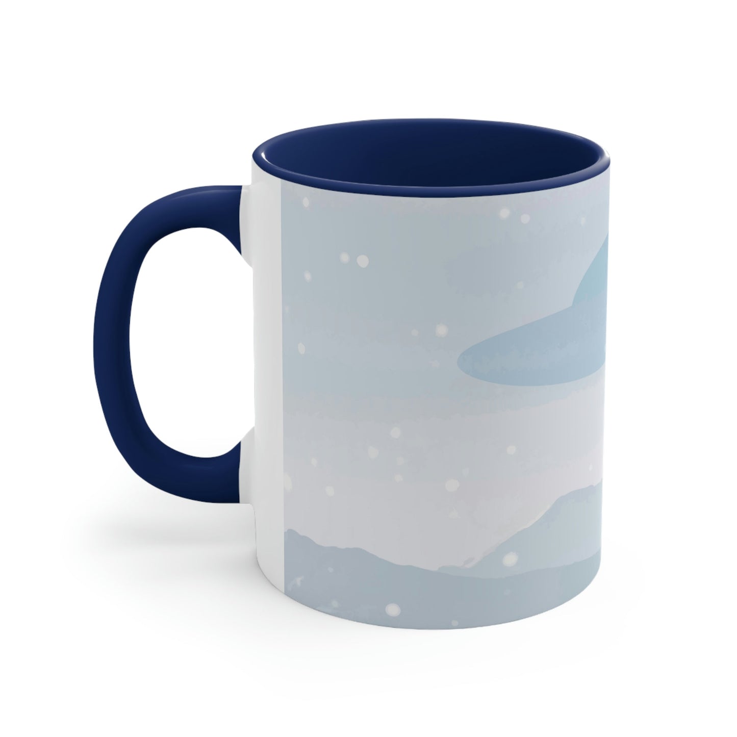 UFO Watercolor Winter Nature Aliens Arrival Art Classic Accent Coffee Mug 11oz Ichaku [Perfect Gifts Selection]