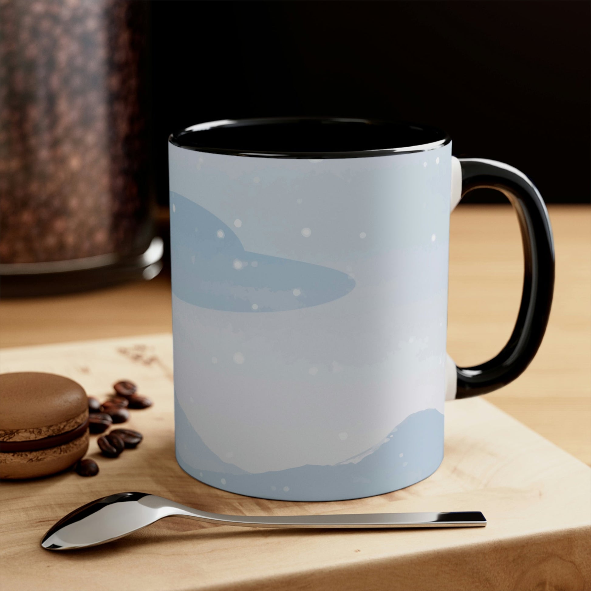 UFO Watercolor Winter Nature Aliens Arrival Art Classic Accent Coffee Mug 11oz Ichaku [Perfect Gifts Selection]