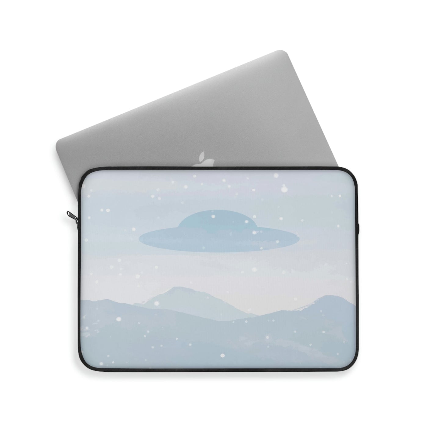 UFO Watercolor Winter Nature Aliens Arrival Art Laptop Sleeve Ichaku [Perfect Gifts Selection]