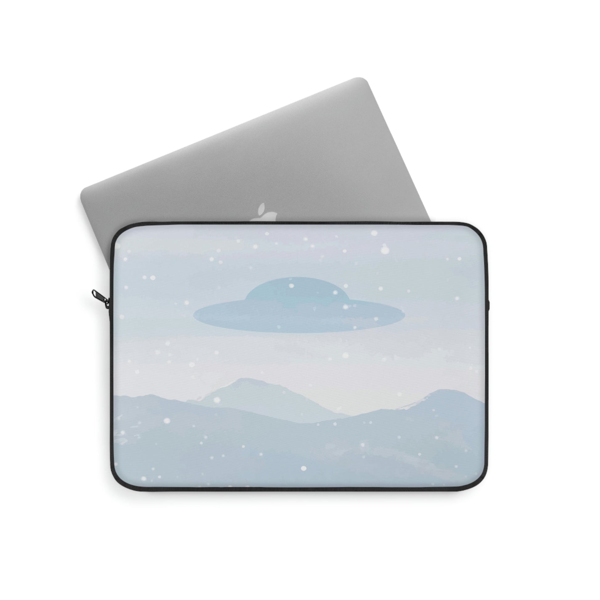 UFO Watercolor Winter Nature Aliens Arrival Art Laptop Sleeve Ichaku [Perfect Gifts Selection]