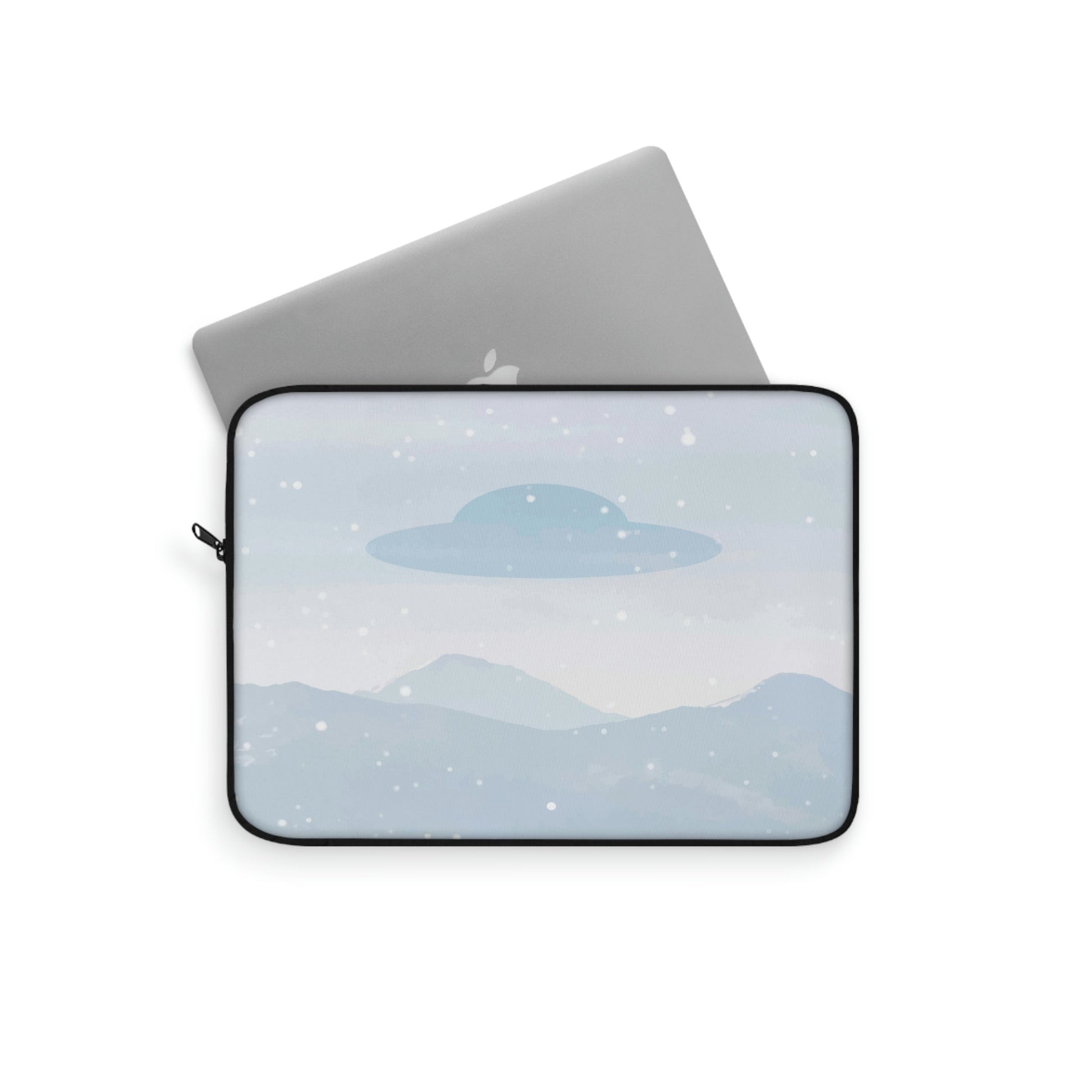 UFO Watercolor Winter Nature Aliens Arrival Art Laptop Sleeve Ichaku [Perfect Gifts Selection]