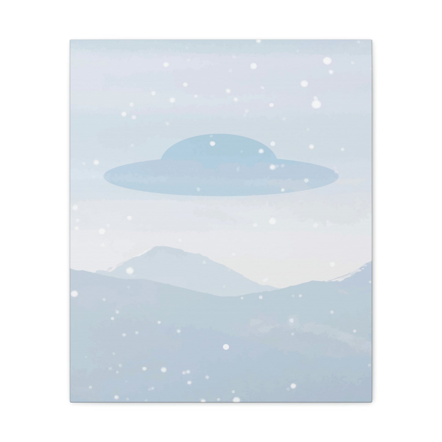 UFO Watercolor Winter Nature Aliens Arrival Classic Art Canvas Gallery Wraps Ichaku [Perfect Gifts Selection]