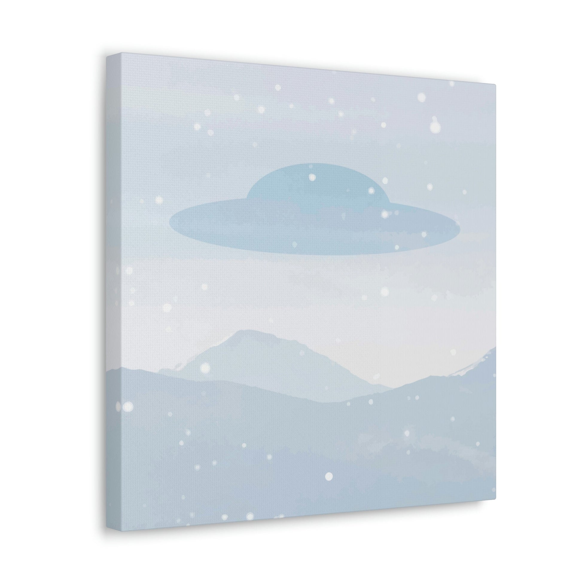 UFO Watercolor Winter Nature Aliens Arrival Classic Art Canvas Gallery Wraps Ichaku [Perfect Gifts Selection]