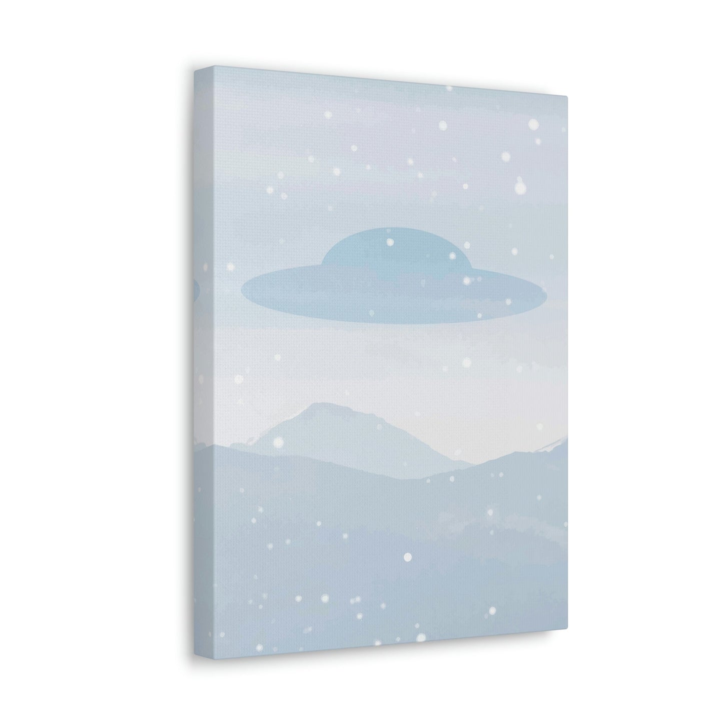 UFO Watercolor Winter Nature Aliens Arrival Classic Art Canvas Gallery Wraps Ichaku [Perfect Gifts Selection]