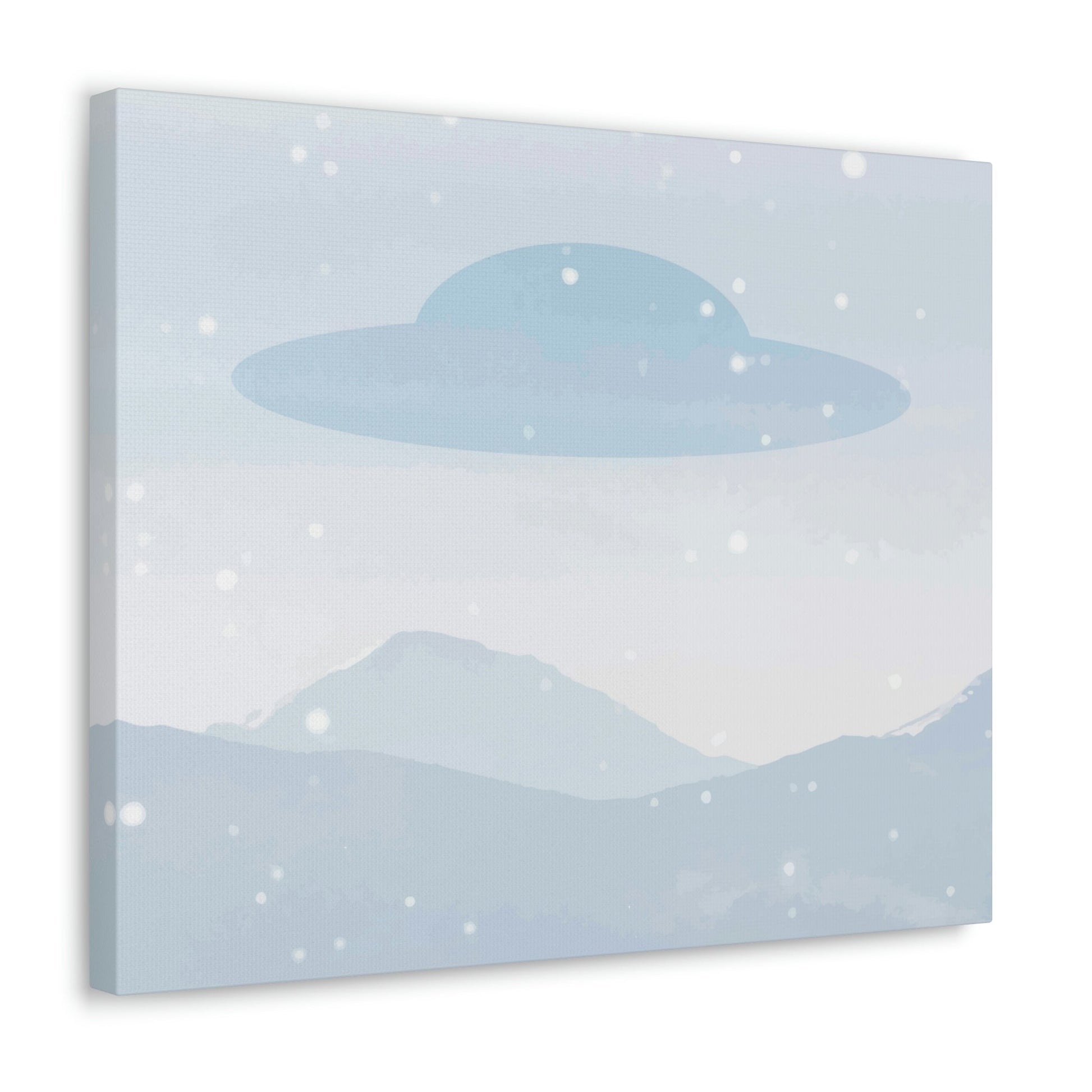 UFO Watercolor Winter Nature Aliens Arrival Classic Art Canvas Gallery Wraps Ichaku [Perfect Gifts Selection]