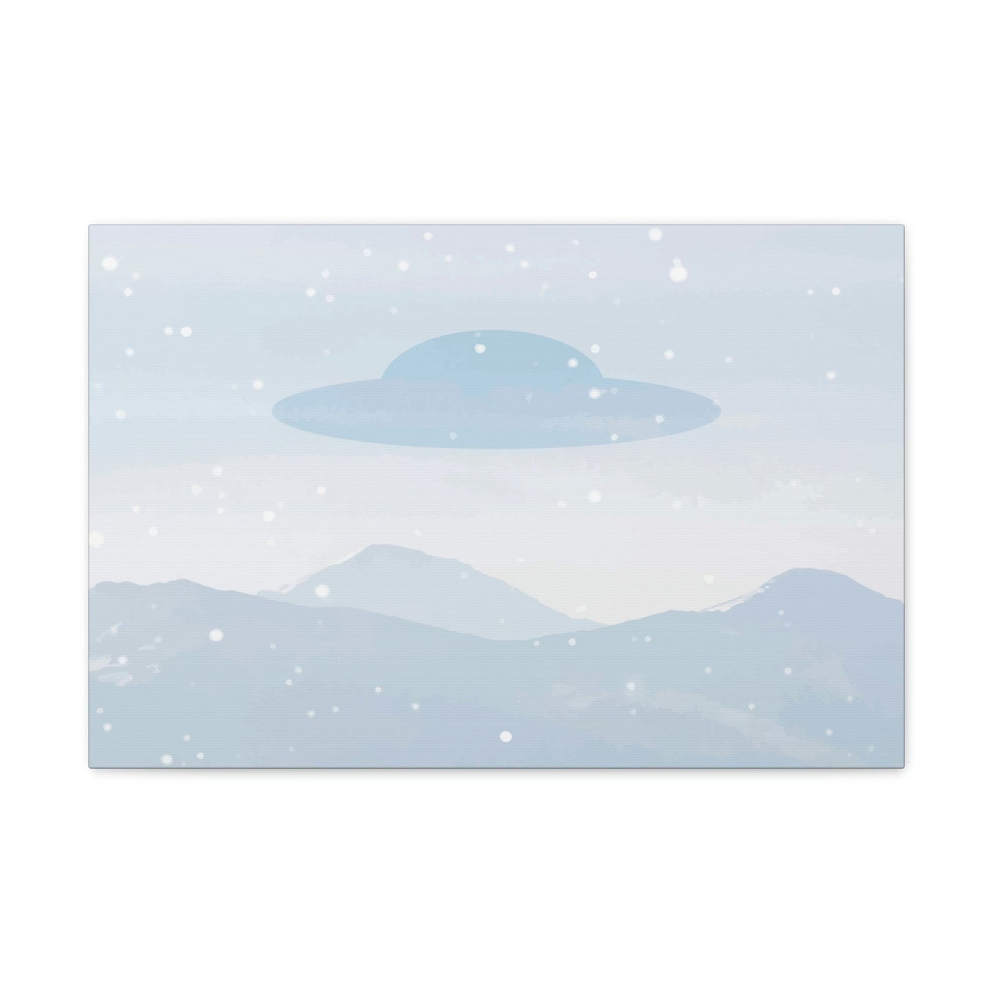 UFO Watercolor Winter Nature Aliens Arrival Classic Art Canvas Gallery Wraps Ichaku [Perfect Gifts Selection]