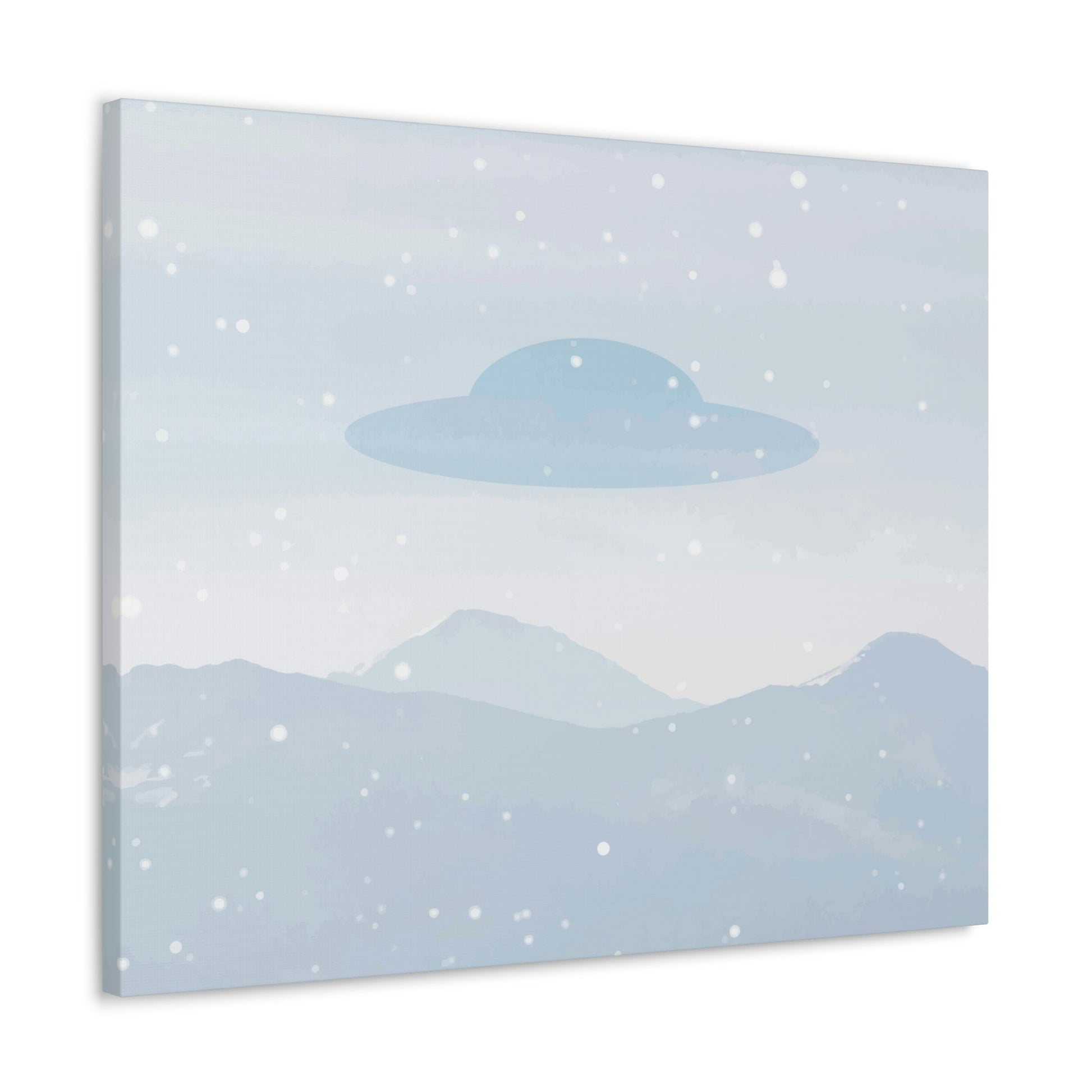 UFO Watercolor Winter Nature Aliens Arrival Classic Art Canvas Gallery Wraps Ichaku [Perfect Gifts Selection]