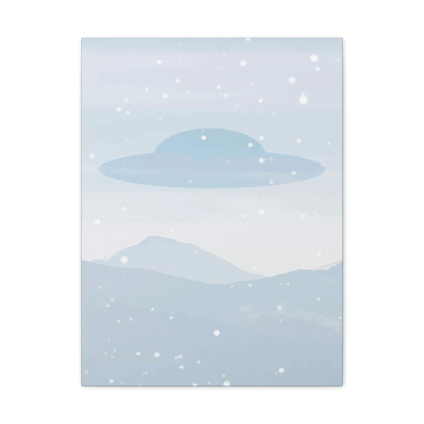 UFO Watercolor Winter Nature Aliens Arrival Classic Art Canvas Gallery Wraps Ichaku [Perfect Gifts Selection]