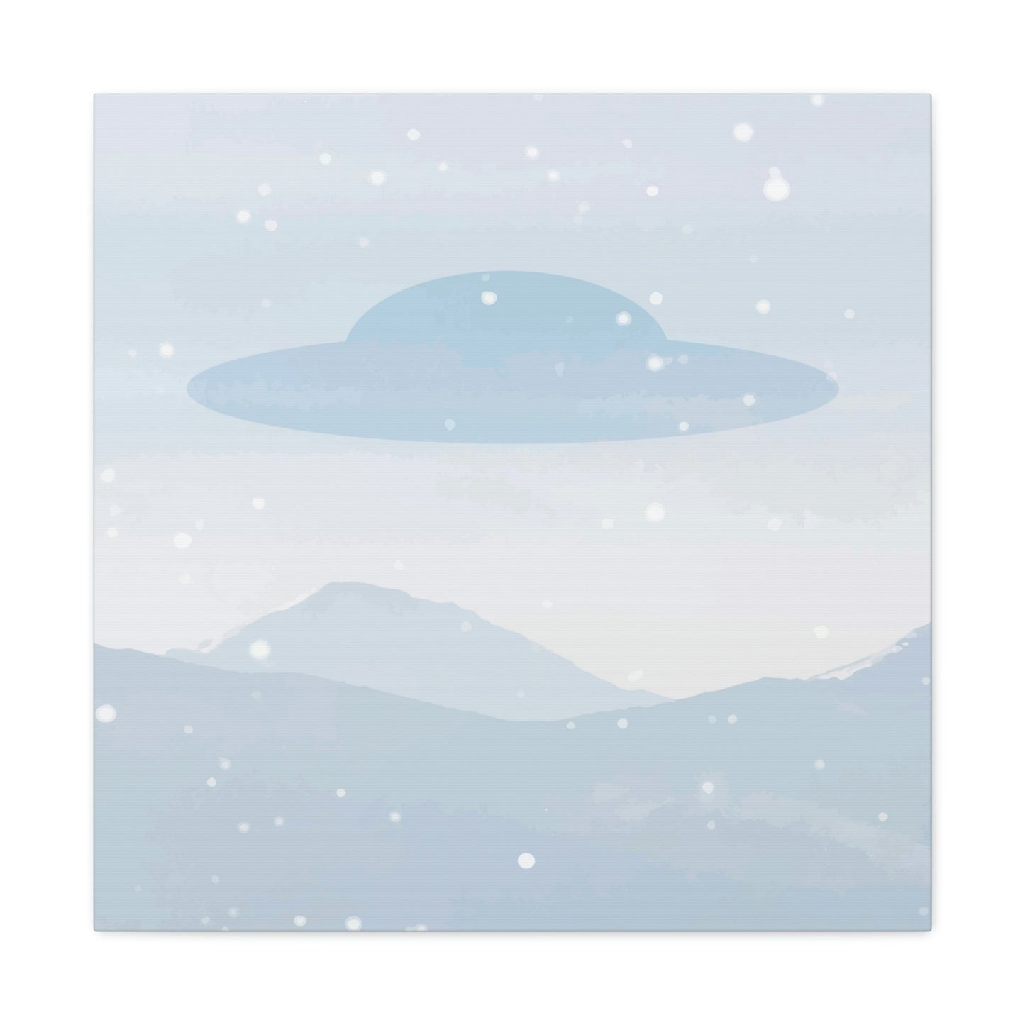 UFO Watercolor Winter Nature Aliens Arrival Classic Art Canvas Gallery Wraps Ichaku [Perfect Gifts Selection]