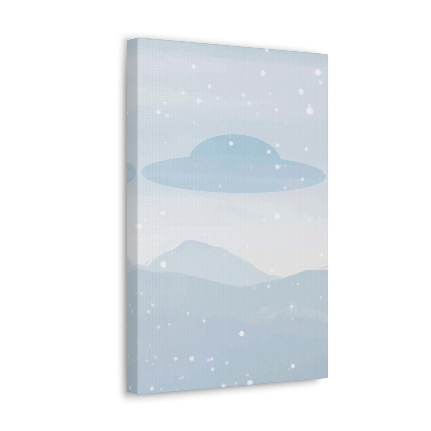 UFO Watercolor Winter Nature Aliens Arrival Classic Art Canvas Gallery Wraps Ichaku [Perfect Gifts Selection]