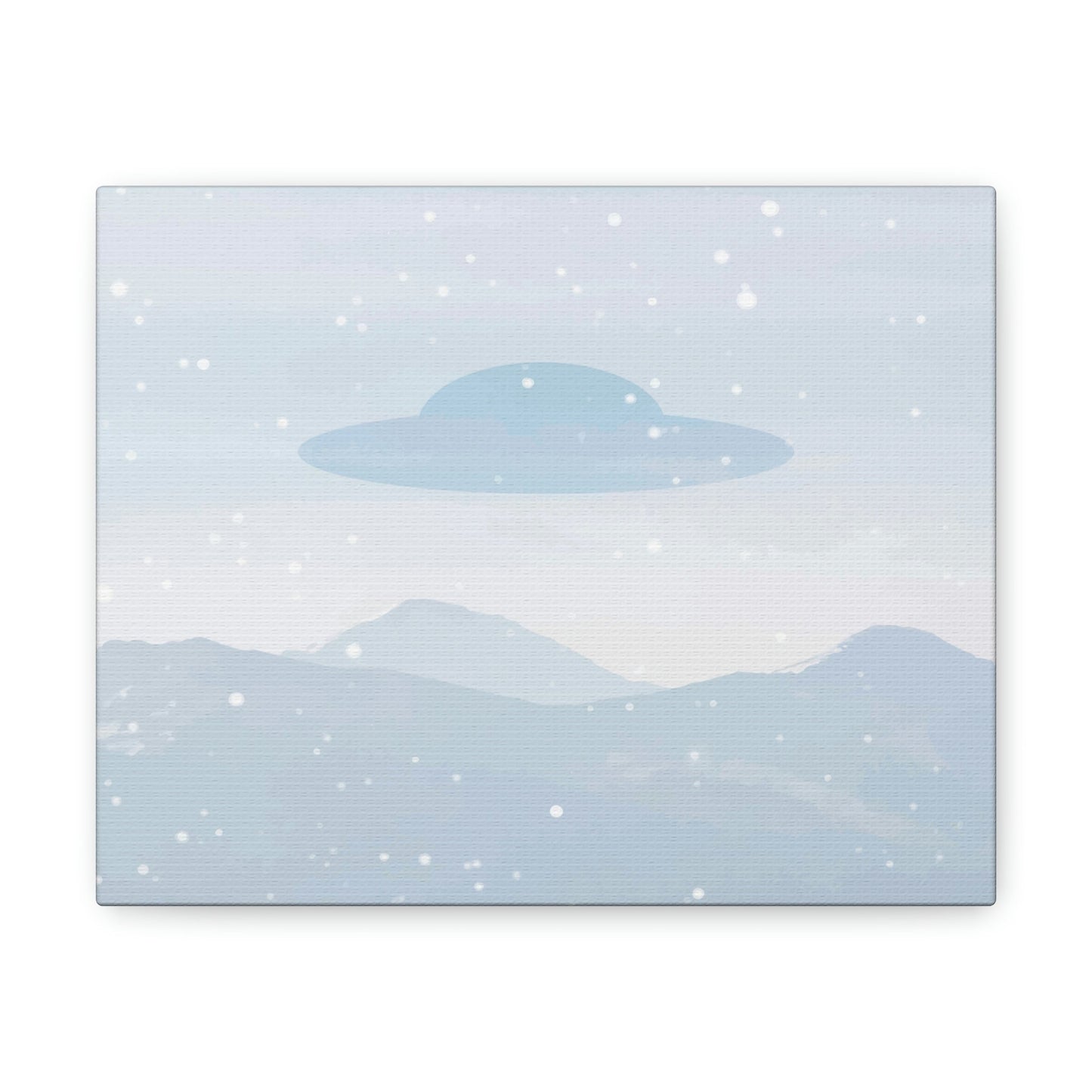 UFO Watercolor Winter Nature Aliens Arrival Classic Art Canvas Gallery Wraps Ichaku [Perfect Gifts Selection]