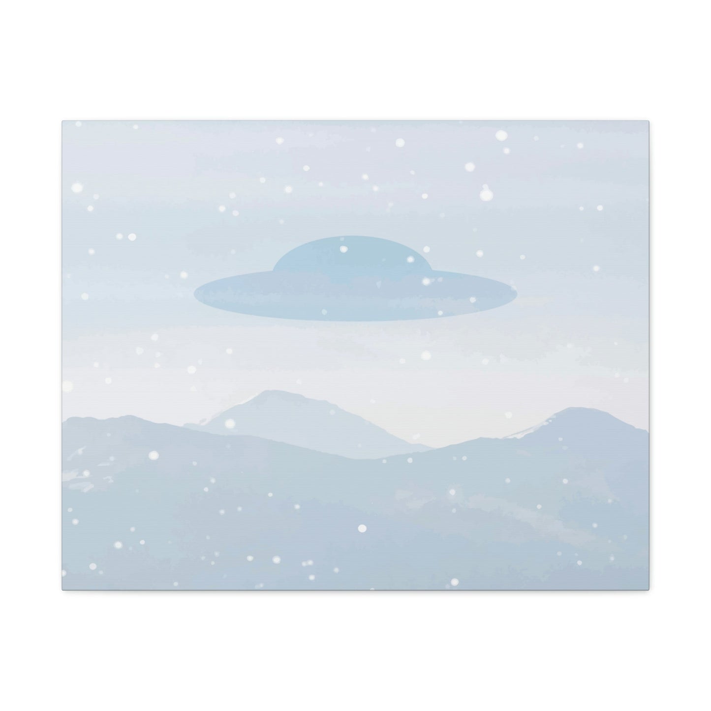 UFO Watercolor Winter Nature Aliens Arrival Classic Art Canvas Gallery Wraps Ichaku [Perfect Gifts Selection]