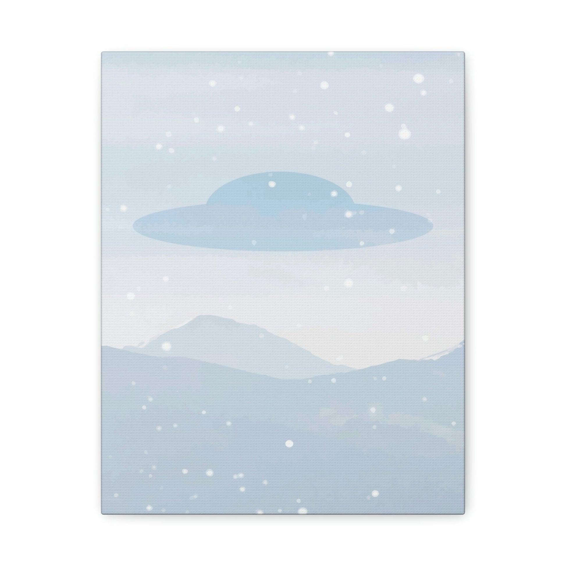 UFO Watercolor Winter Nature Aliens Arrival Classic Art Canvas Gallery Wraps Ichaku [Perfect Gifts Selection]