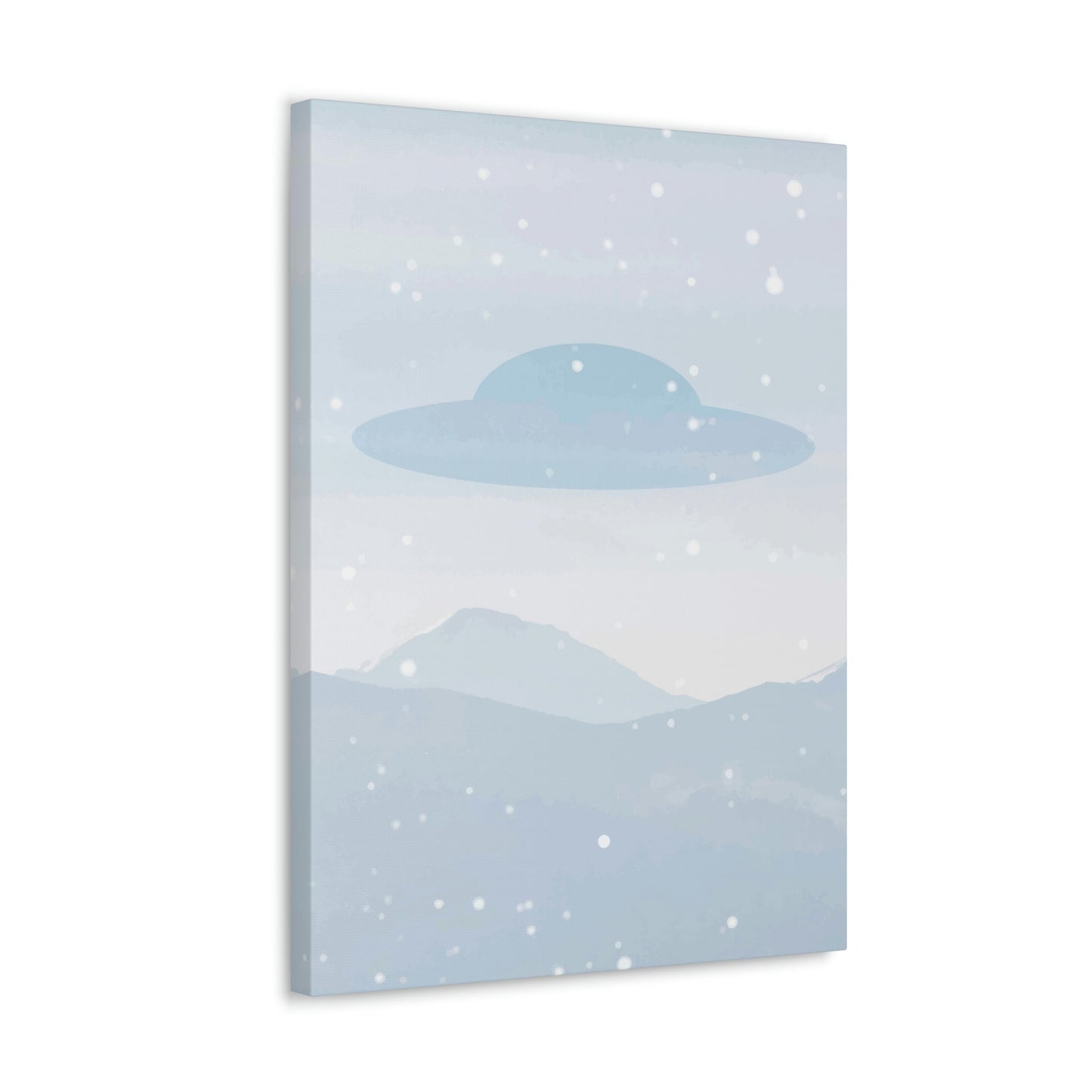 UFO Watercolor Winter Nature Aliens Arrival Classic Art Canvas Gallery Wraps Ichaku [Perfect Gifts Selection]