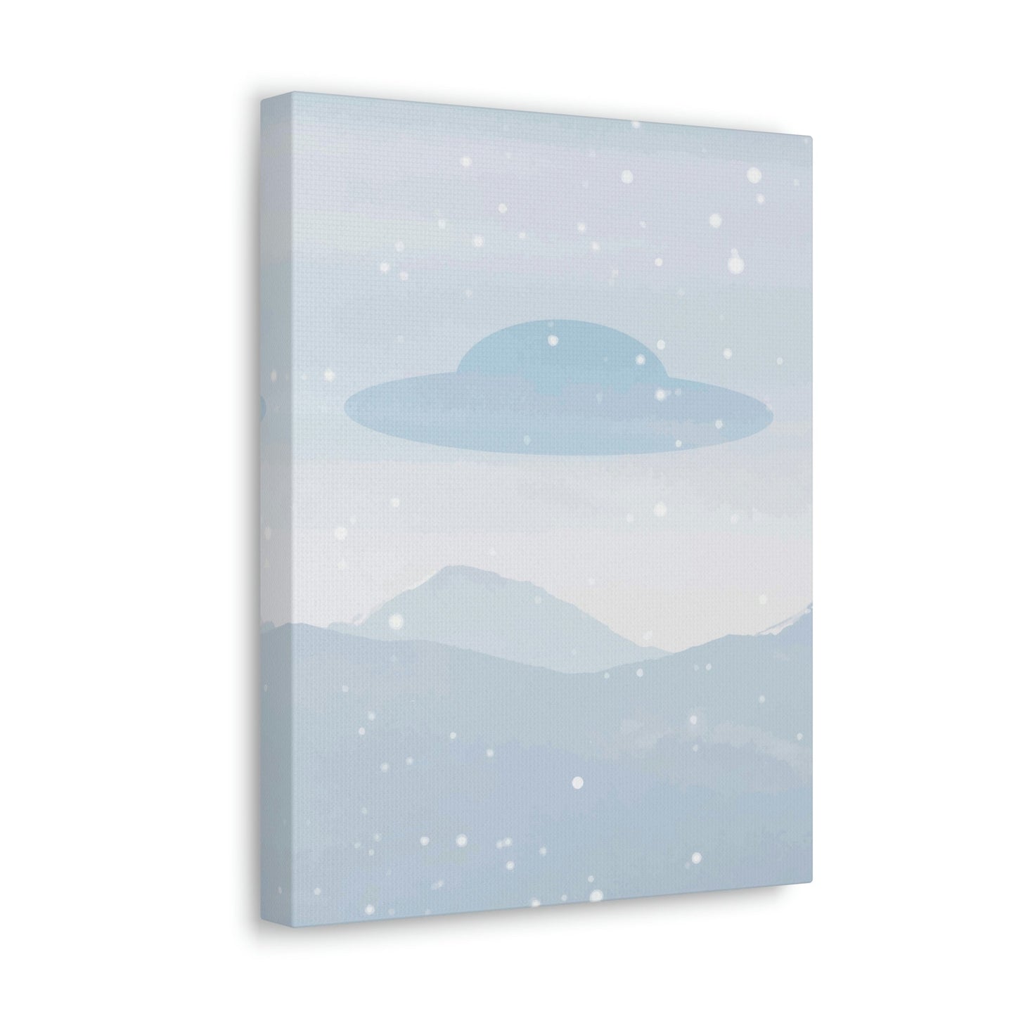 UFO Watercolor Winter Nature Aliens Arrival Classic Art Canvas Gallery Wraps Ichaku [Perfect Gifts Selection]