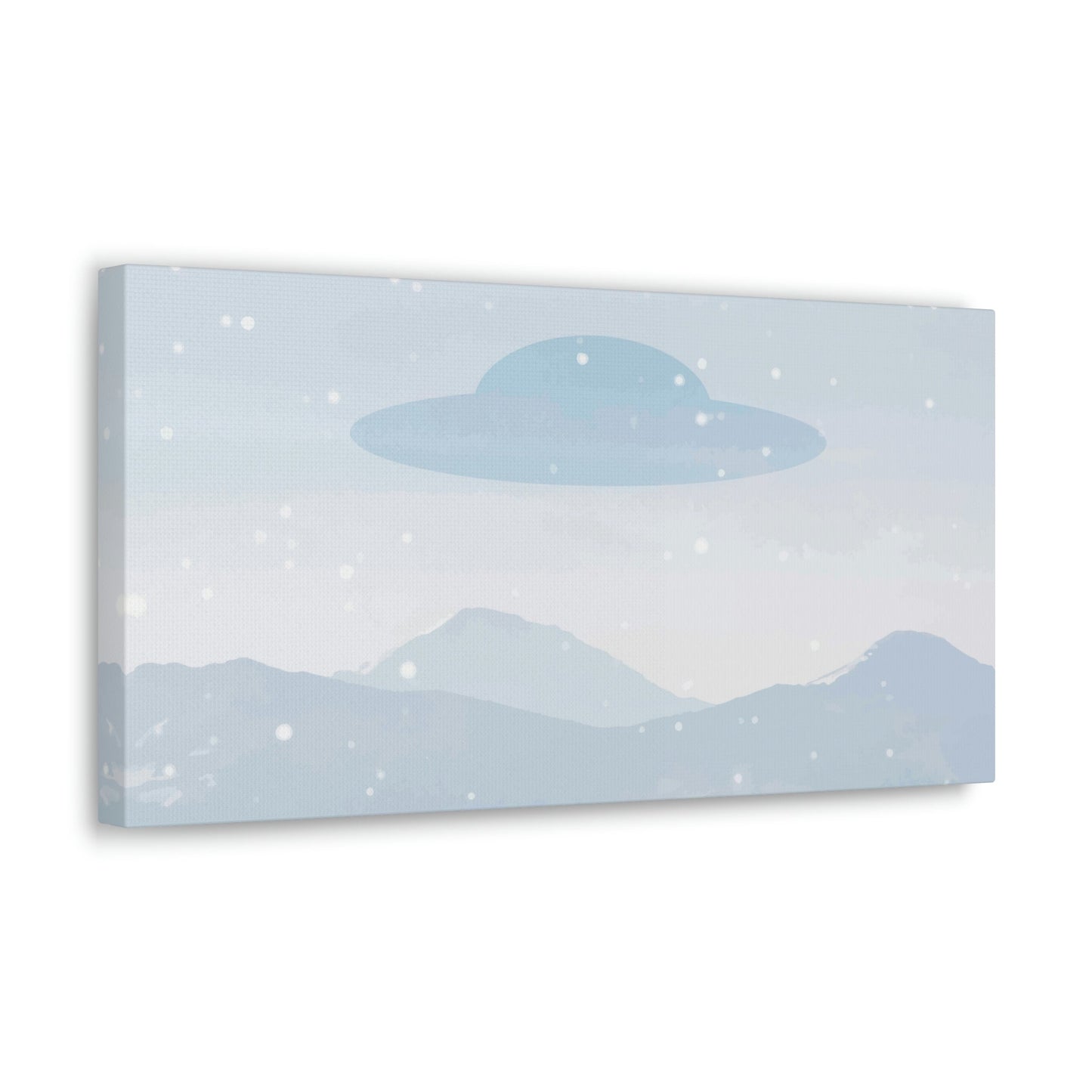 UFO Watercolor Winter Nature Aliens Arrival Classic Art Canvas Gallery Wraps Ichaku [Perfect Gifts Selection]