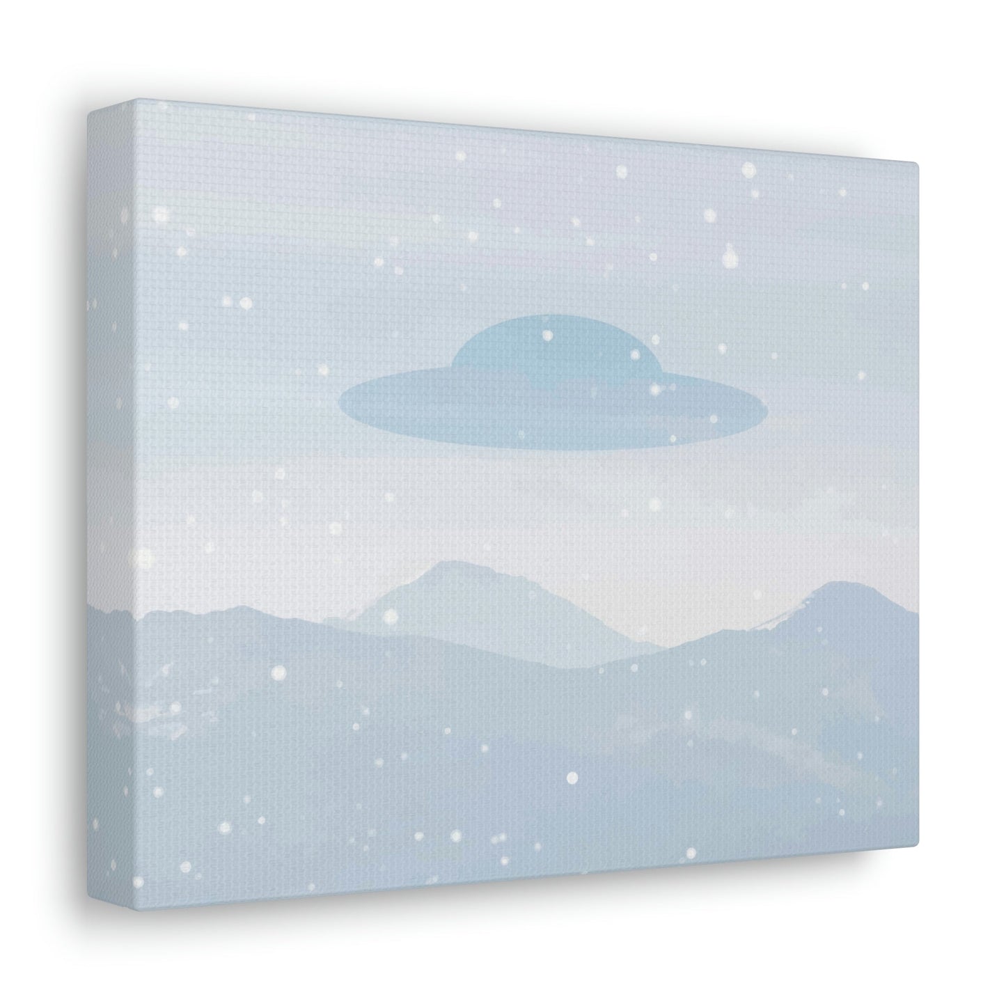 UFO Watercolor Winter Nature Aliens Arrival Classic Art Canvas Gallery Wraps Ichaku [Perfect Gifts Selection]