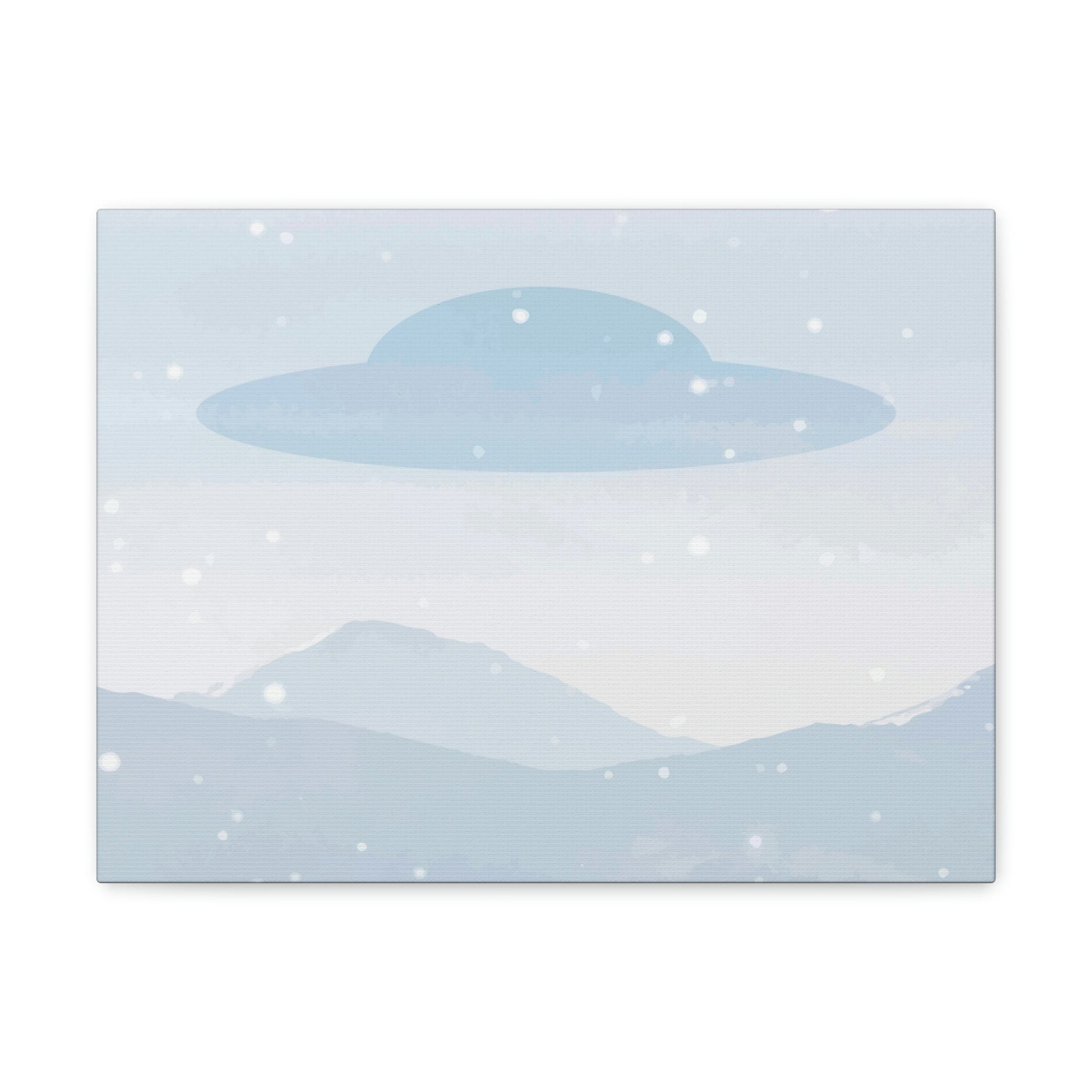 UFO Watercolor Winter Nature Aliens Arrival Classic Art Canvas Gallery Wraps Ichaku [Perfect Gifts Selection]