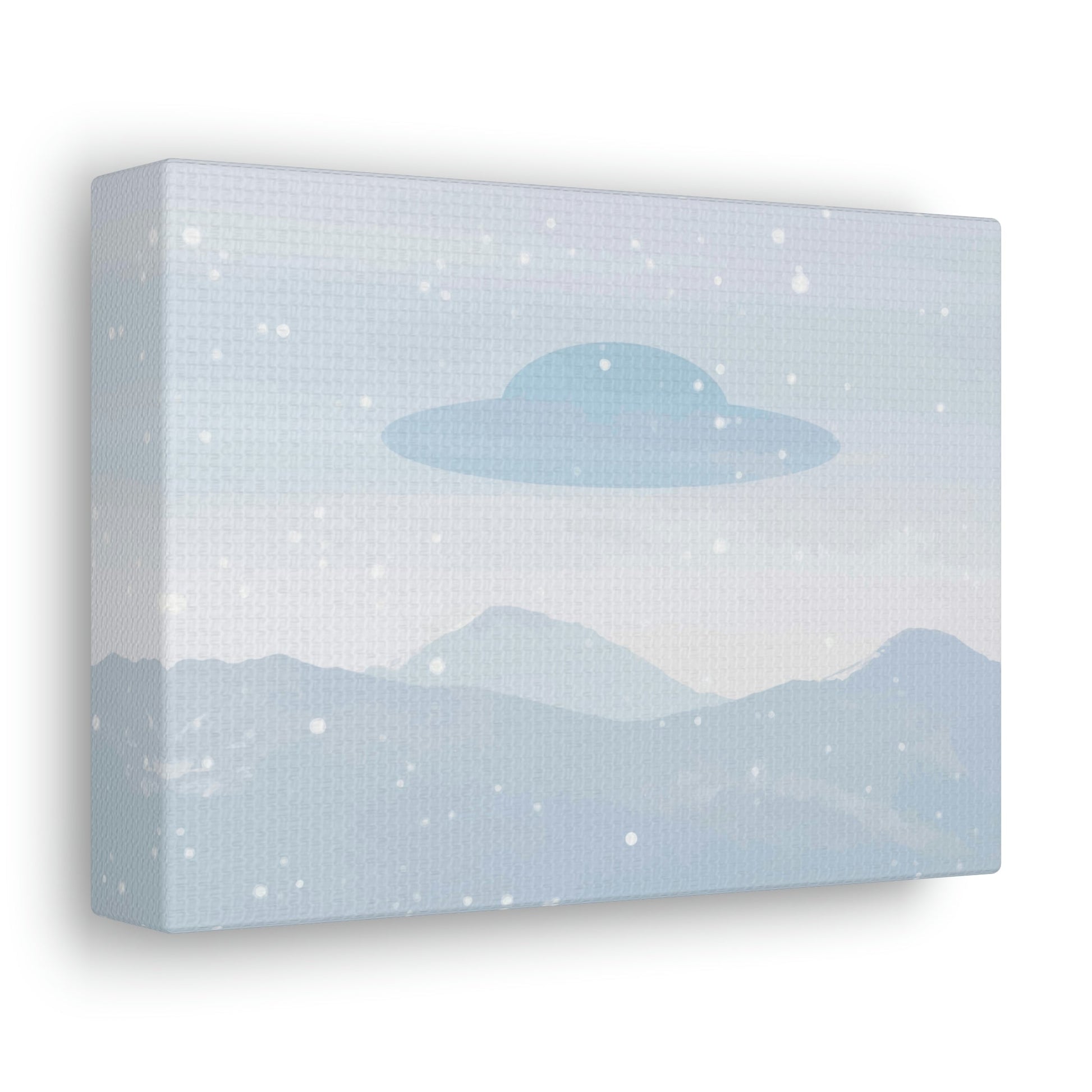 UFO Watercolor Winter Nature Aliens Arrival Classic Art Canvas Gallery Wraps Ichaku [Perfect Gifts Selection]