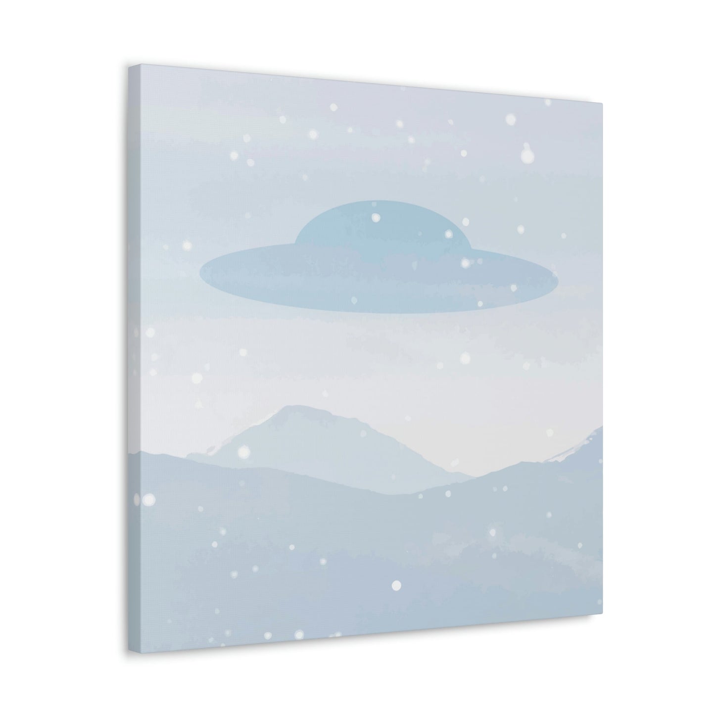 UFO Watercolor Winter Nature Aliens Arrival Classic Art Canvas Gallery Wraps Ichaku [Perfect Gifts Selection]