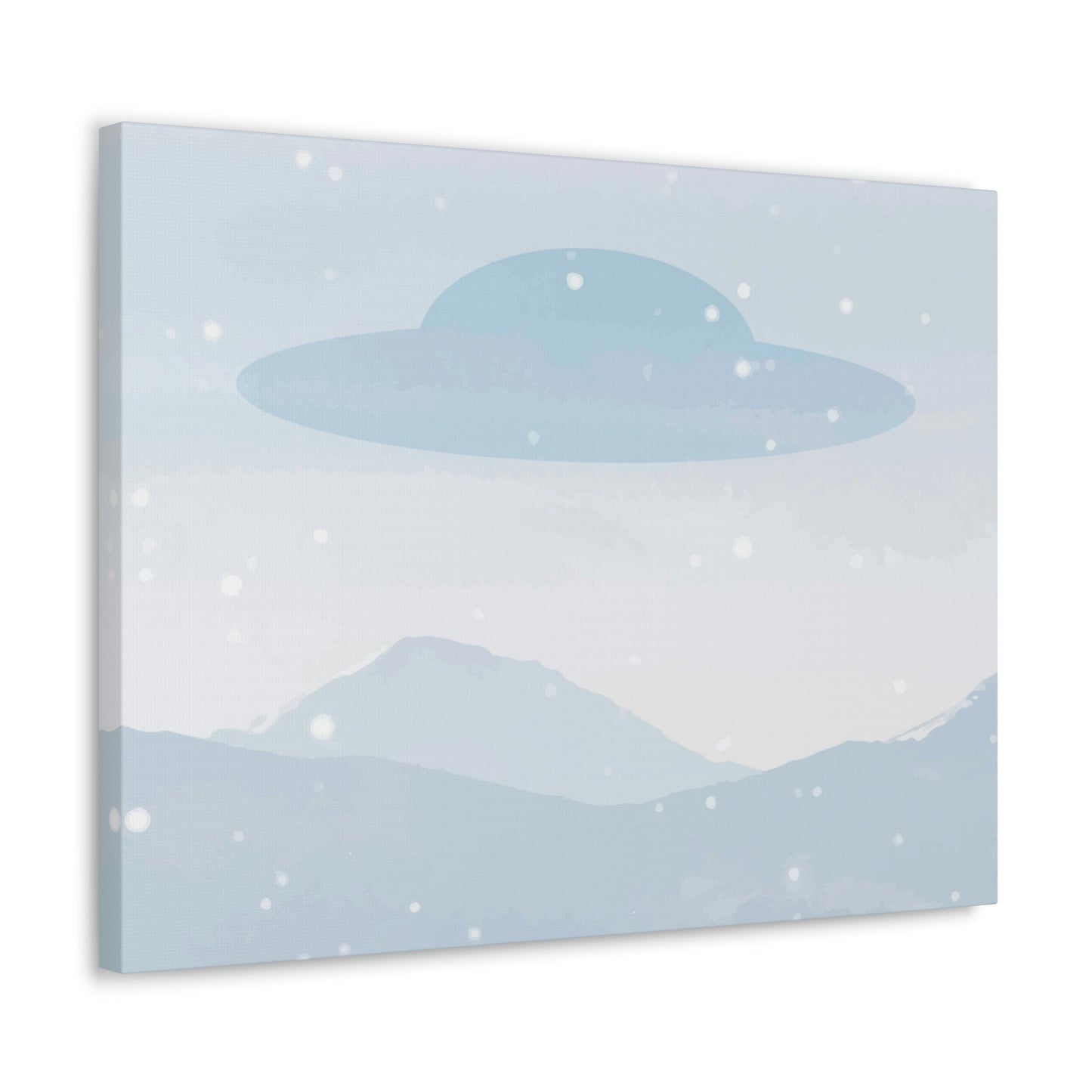 UFO Watercolor Winter Nature Aliens Arrival Classic Art Canvas Gallery Wraps Ichaku [Perfect Gifts Selection]