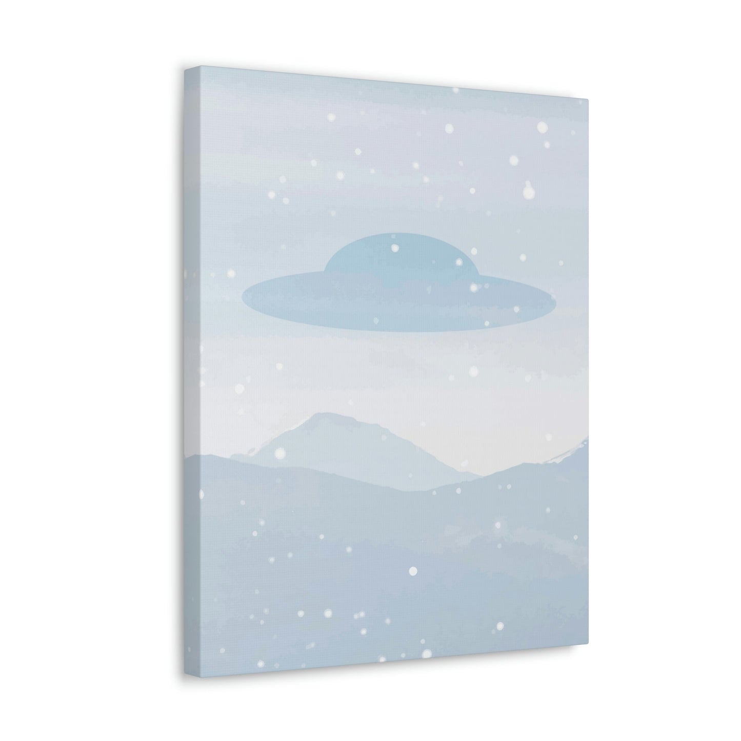 UFO Watercolor Winter Nature Aliens Arrival Classic Art Canvas Gallery Wraps Ichaku [Perfect Gifts Selection]