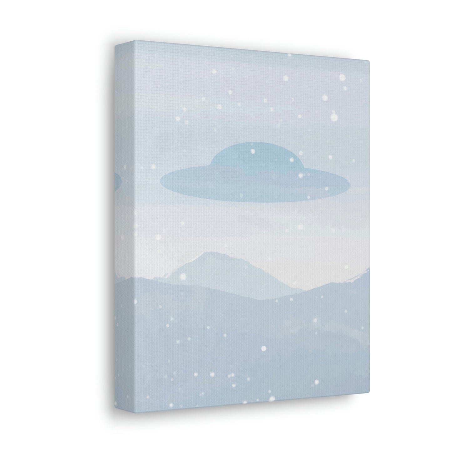 UFO Watercolor Winter Nature Aliens Arrival Classic Art Canvas Gallery Wraps Ichaku [Perfect Gifts Selection]