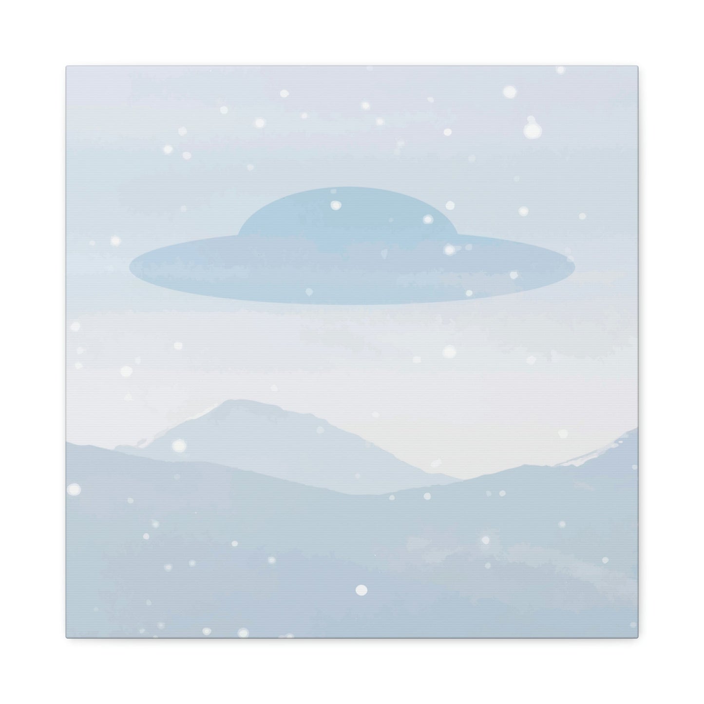 UFO Watercolor Winter Nature Aliens Arrival Classic Art Canvas Gallery Wraps Ichaku [Perfect Gifts Selection]