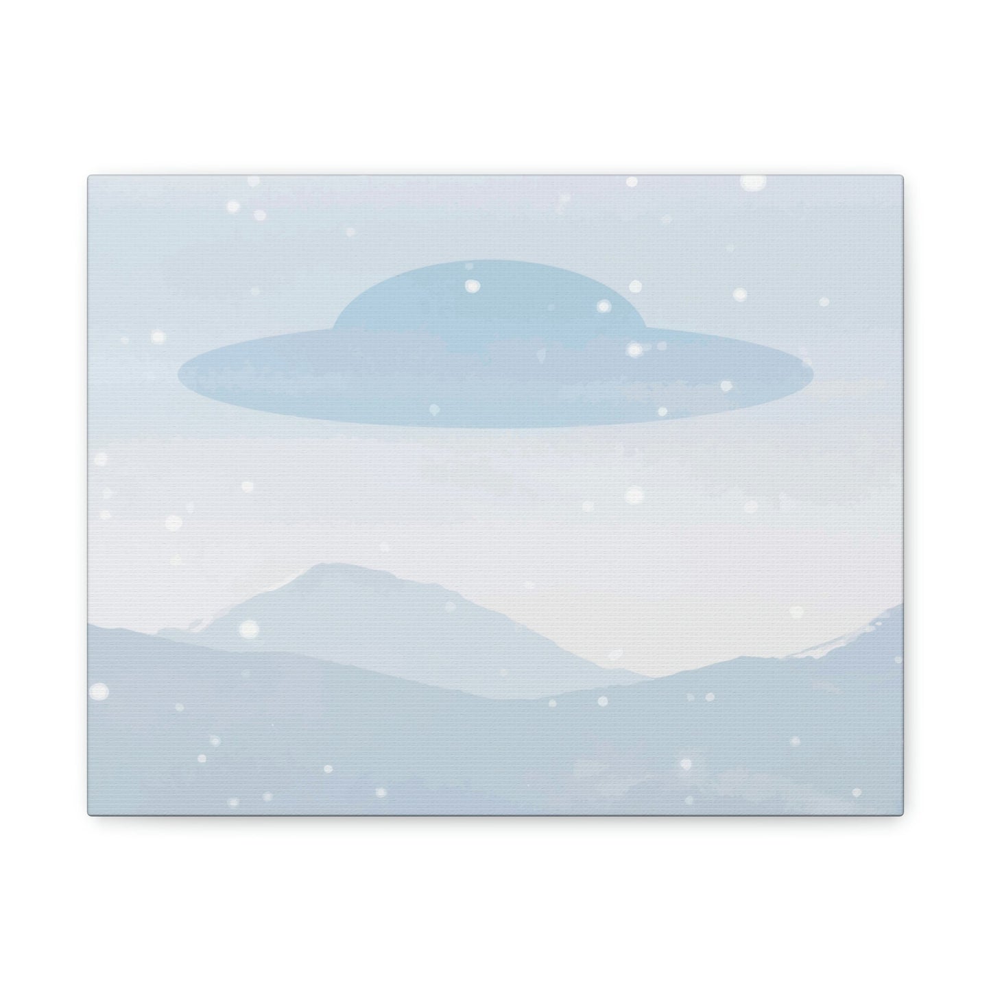 UFO Watercolor Winter Nature Aliens Arrival Classic Art Canvas Gallery Wraps Ichaku [Perfect Gifts Selection]