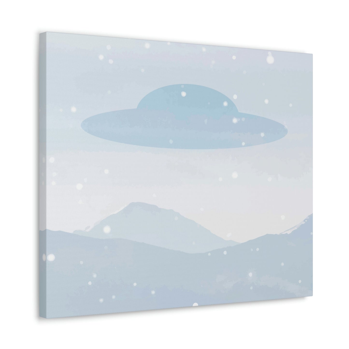 UFO Watercolor Winter Nature Aliens Arrival Classic Art Canvas Gallery Wraps Ichaku [Perfect Gifts Selection]